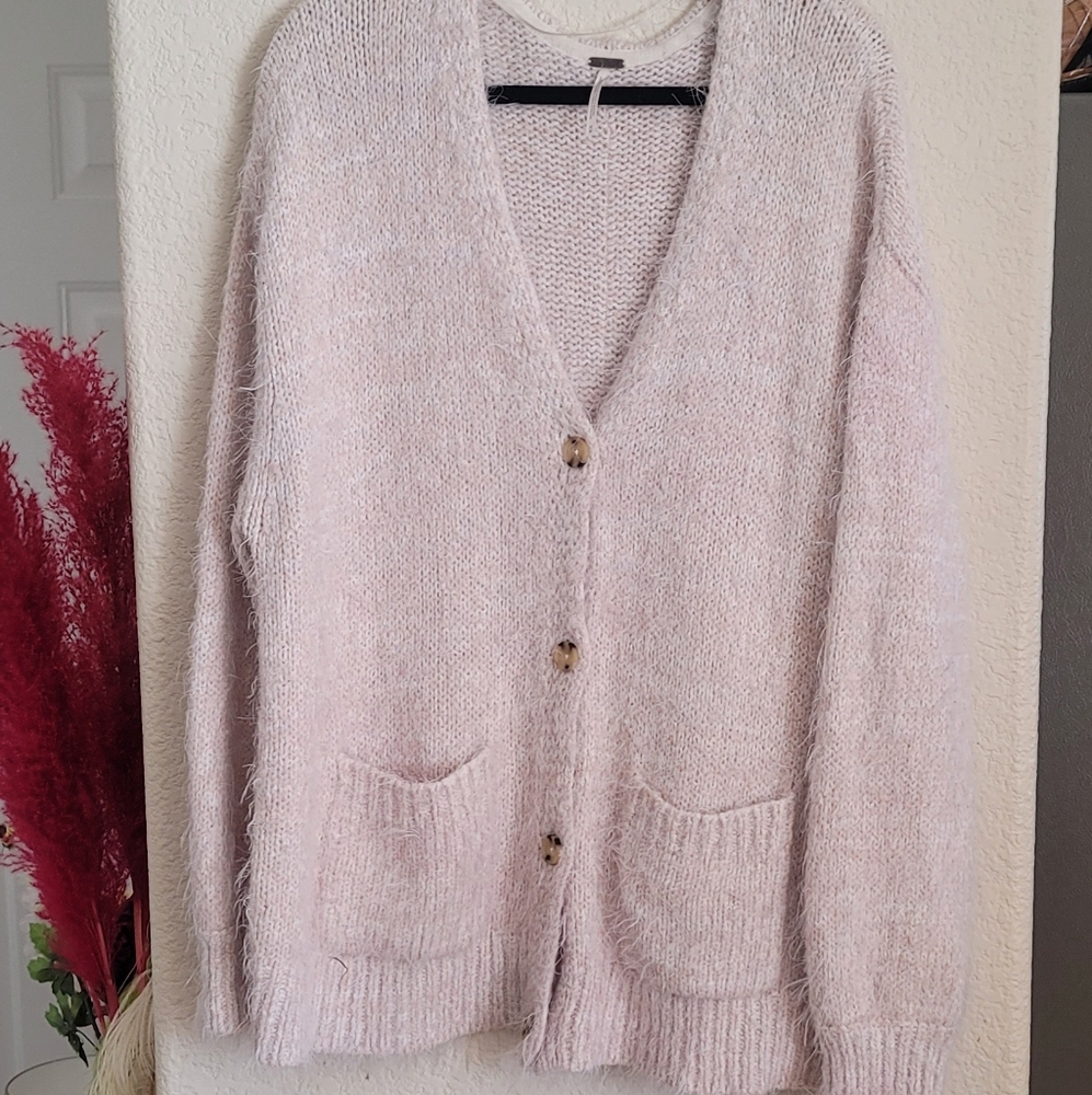 Free People Nevermind Cardigan Creme Brulee Color Size M